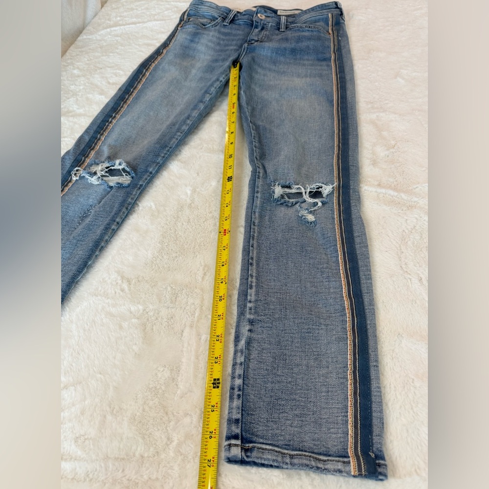 Pilcro and the Letterpress by Anthropologie Slim Boyfriend Distressed Blue Jeans - Picture 10 of 16